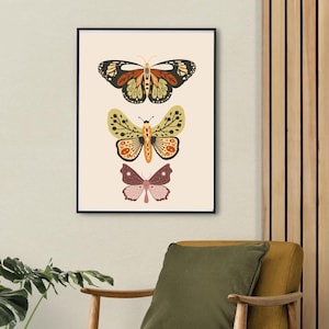 Butterfly Wall Art Printable: Minimalist Insect Illustration (Digital Download