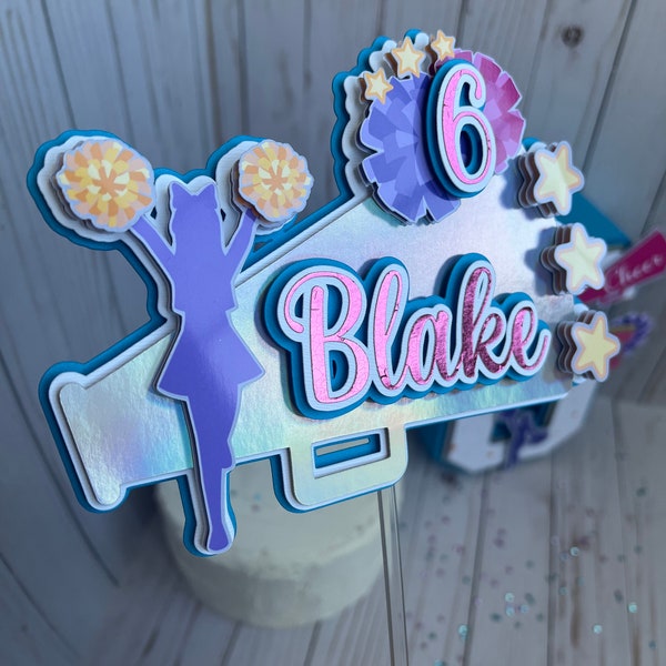 Cheer cake topper | cheer party | cheer decoration | poms cake topper| poms party | poms decoration