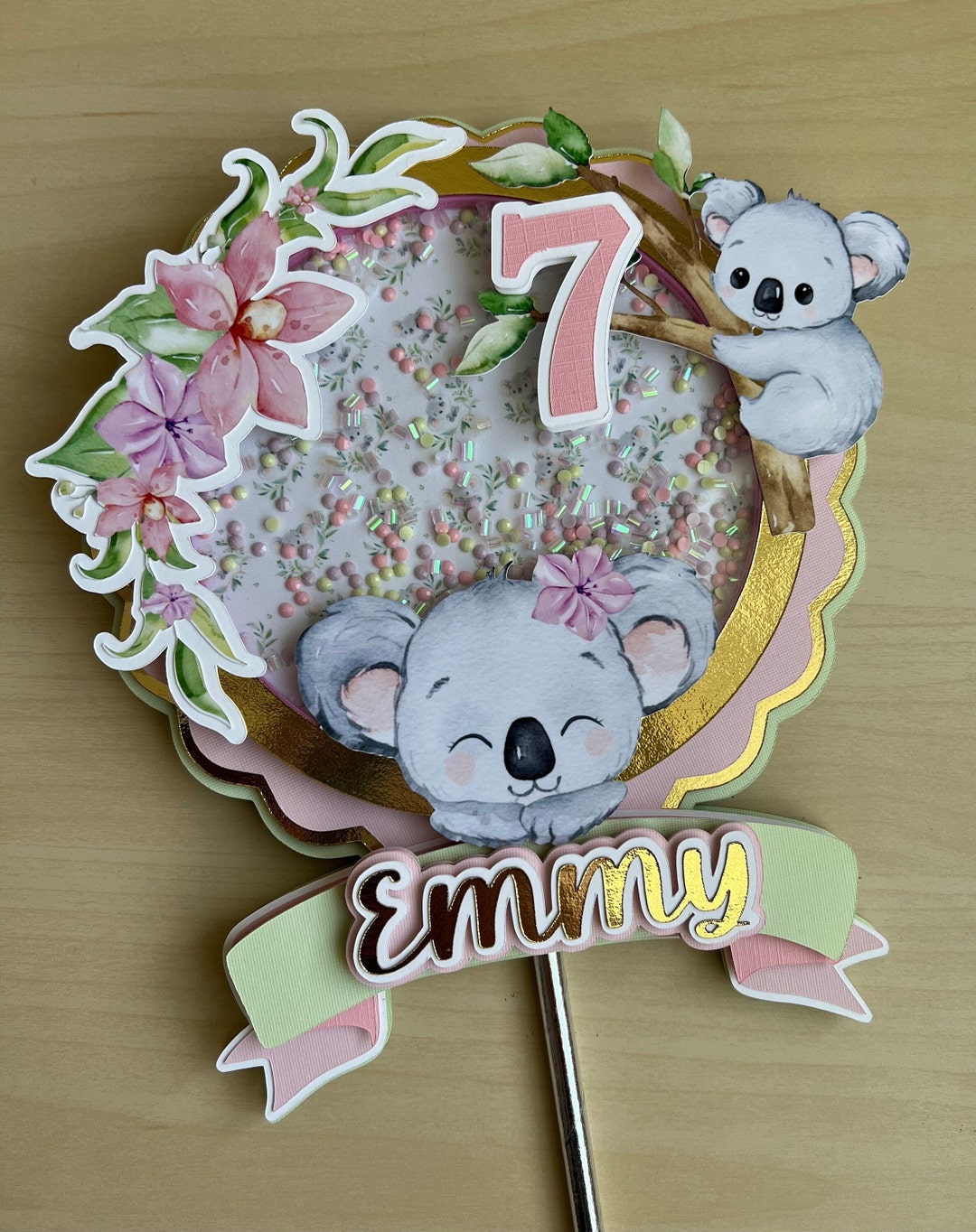Koala Shaker Cake Topper Koala Birthday Koala Baby Shower Etsy