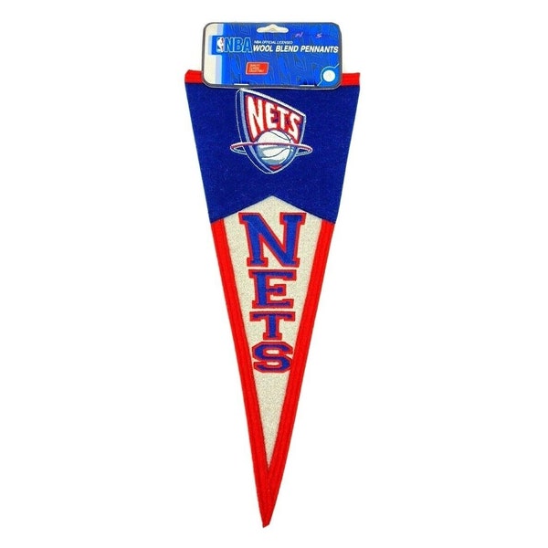 NBA New Jersey Nets Pennant Team Logo Laine Mini Basketball Winning Streak 6x15