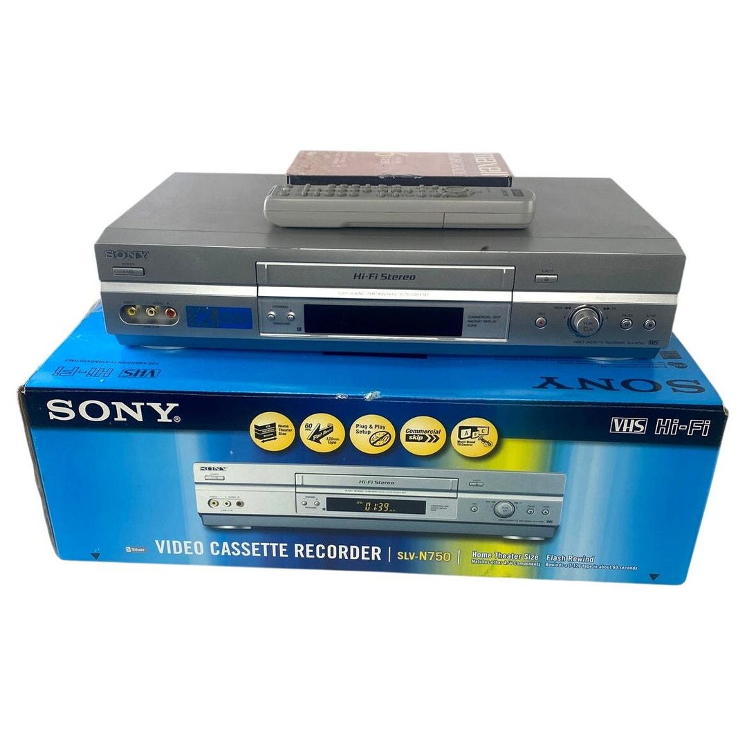 Vtg 90s Sony SLV-N750 VCR VHS Player With Remote Original Box