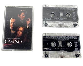 Vtg 1995 Casino Movie Soundtrack Podwójna kaseta Robert DeNiro Joe Pesci Mafia