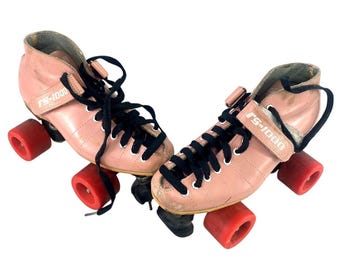 Patines vintage Riedell RS 1000 para mujer, talla 7, color rosa, de los años 80, para patinar en cuatro ruedas.