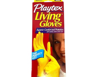 90年代ヴィンテージ Playtex Living 手袋 イエロー Lサイズ アメリカ製 家庭用クリーニング