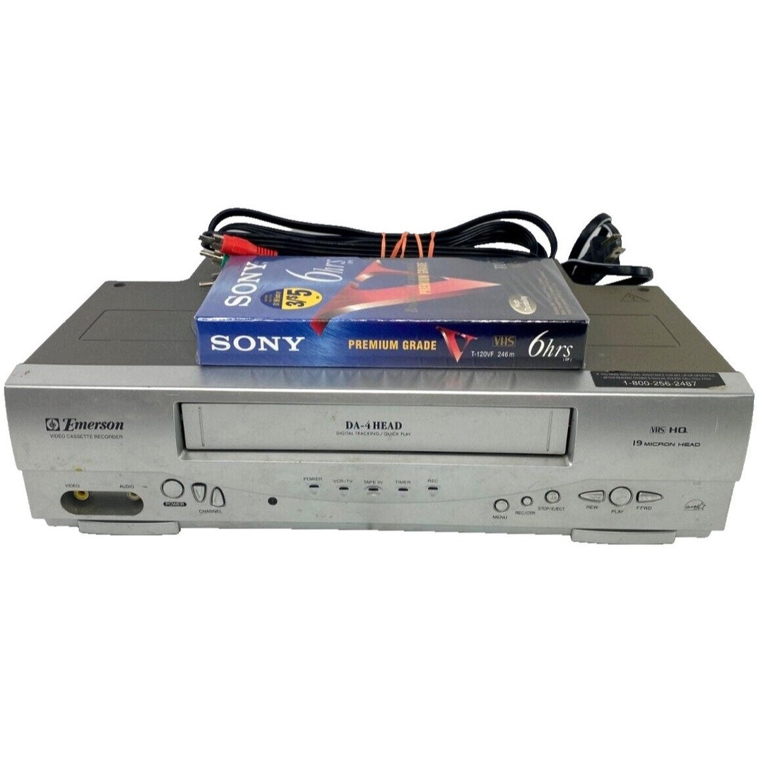 Emerson EWV403 VCR DA4 Head Vhs Player Recorder AC Cord Blank Tape No