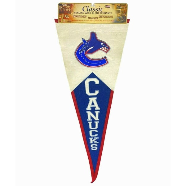 NHL Vancouver Canucks Logo de l’équipe Wool Blend Hockey Pennant 17x40 Série de victoires