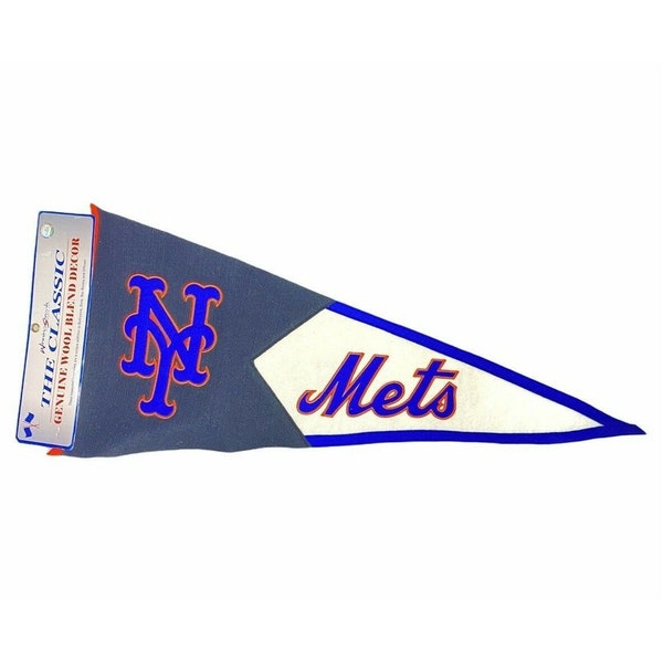 MLB New York Mets Logo de l’équipe Wool Baseball Pennant 17x40 Série de victoires