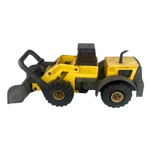 Vintage Mighty Tonka Front End Loader Yellow Turbo Diesel Rusted Steel XMB-975