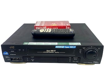 VTG 90s JVC HR-3500U Super Vhs ET Vcr met afstandsbediening en tape, 4 koppen, werkend getest