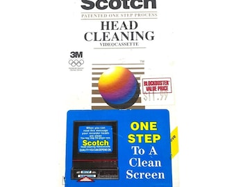 Vintage 1991 Scotch VHS Head Cleaning Videocassette New Sealed Blockbuster