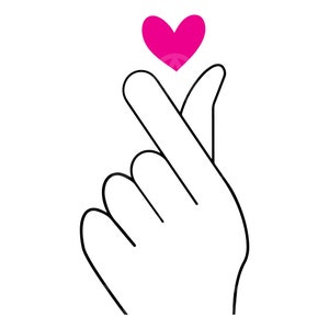 Coreano cuore dito Svg, file di taglio coreano cuore dito, ti amo segno Svg, coreano cuore dito clipart, Cricut, sagoma, adesivo.