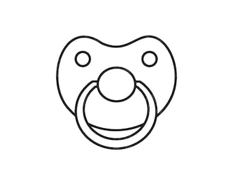 Baby Pacifier Svg, Baby Pacifier Cut File, Baby Dummy Svg, Baby Boy Svg, Baby Girl Svg, Baby Pacifier Vector Cipart, Stencil, Silhouette.