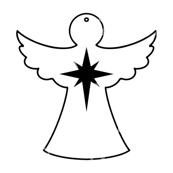 Angel North Star Svg, Star of Bethlehem Svg, Christmas Decor Svg, Angel Cut File, Angel Png, Xmas Vector Clipart, Cricut, Silhouette.