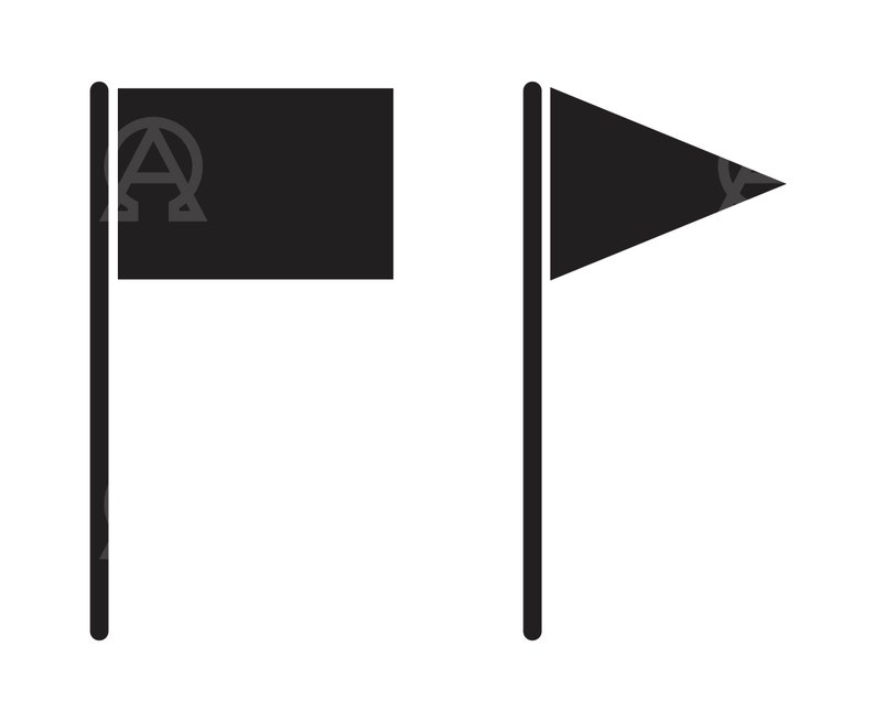 Golf Flag Svg, Golf Flag Cut File, Flags Svg, Simple Flag Svg, Black