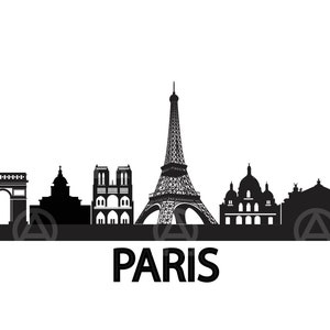 Paris SVG, Paris Cut File, Paris Skyline SVG, City SVG, Paris France, Paris Skyline Silhouette, Paris Cityscape SVG, Paris Clipart, Paris Vector