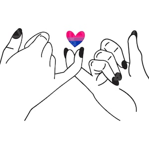 Pinky Versprechen SVG, Pinky Promise geschnitten Datei, bisexuell Flagge, LGBT Pride, LGBTQ, paar Hände SVG, Freundschaft SVG, Hochzeit, bester Freund, Liebe.