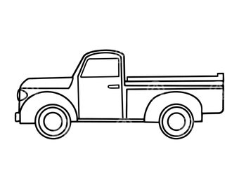 Pick Up Truck Svg, Pickup Truck Cut File, Car Svg, Vintage Truck, Christmas Pick Up Truck, Vector Clipart, Cricut, Silhouette, Stencil.