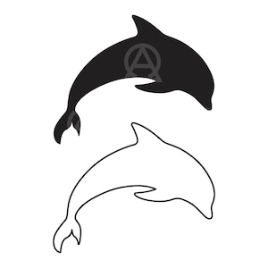 Dauphin Svg, fichier de coupe de dauphin, contour de dauphin, Svg de plage, poisson Svg, Svg animaux marins, dauphin Clipart, Silhouette de dauphin, Cricut, pochoir.