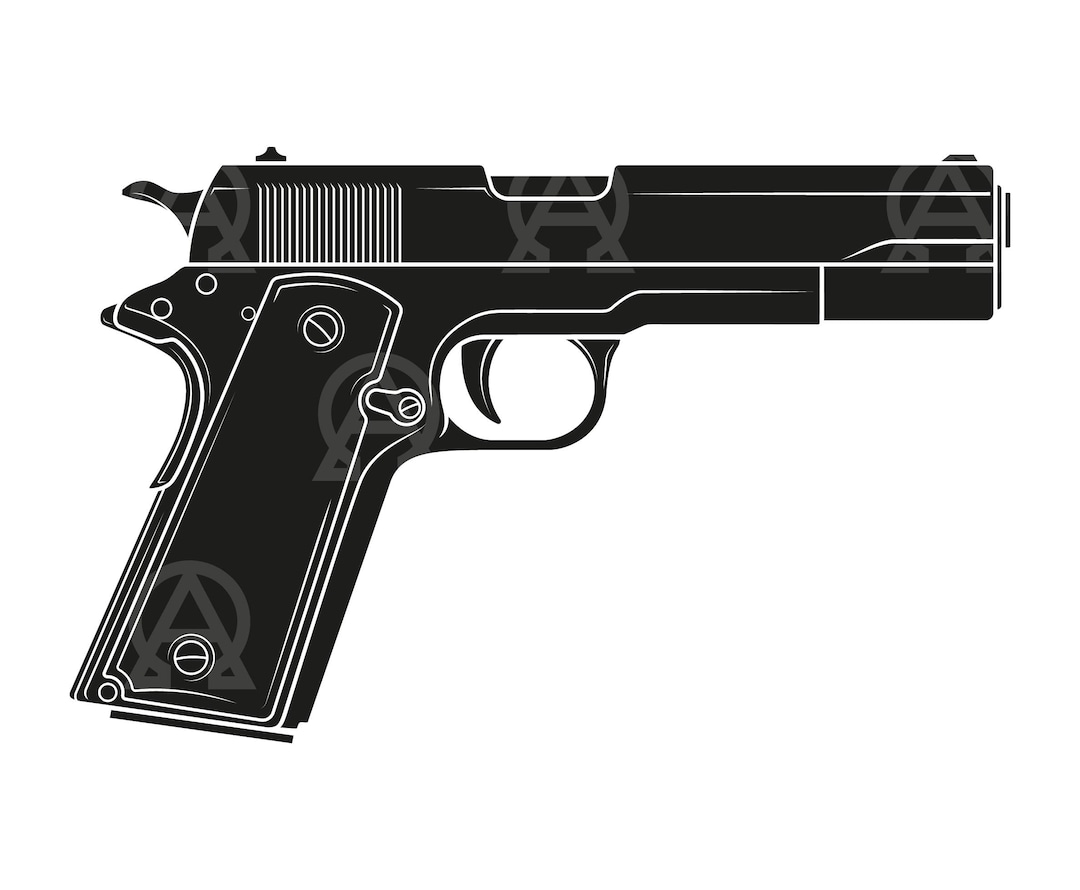 Gun Svg, 1911 Svg, Gun Cut File, Pistol Graphic, Handgun Clipart, 1911