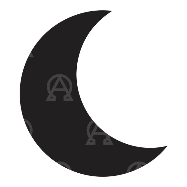 Crescent Moon Svg, Crescent Moon  Cut File, Half Moon Vector, Moon Svg, Celestial Moon Svg, Moon Silhouette, Crescent Moon Lunar svg, Cricut