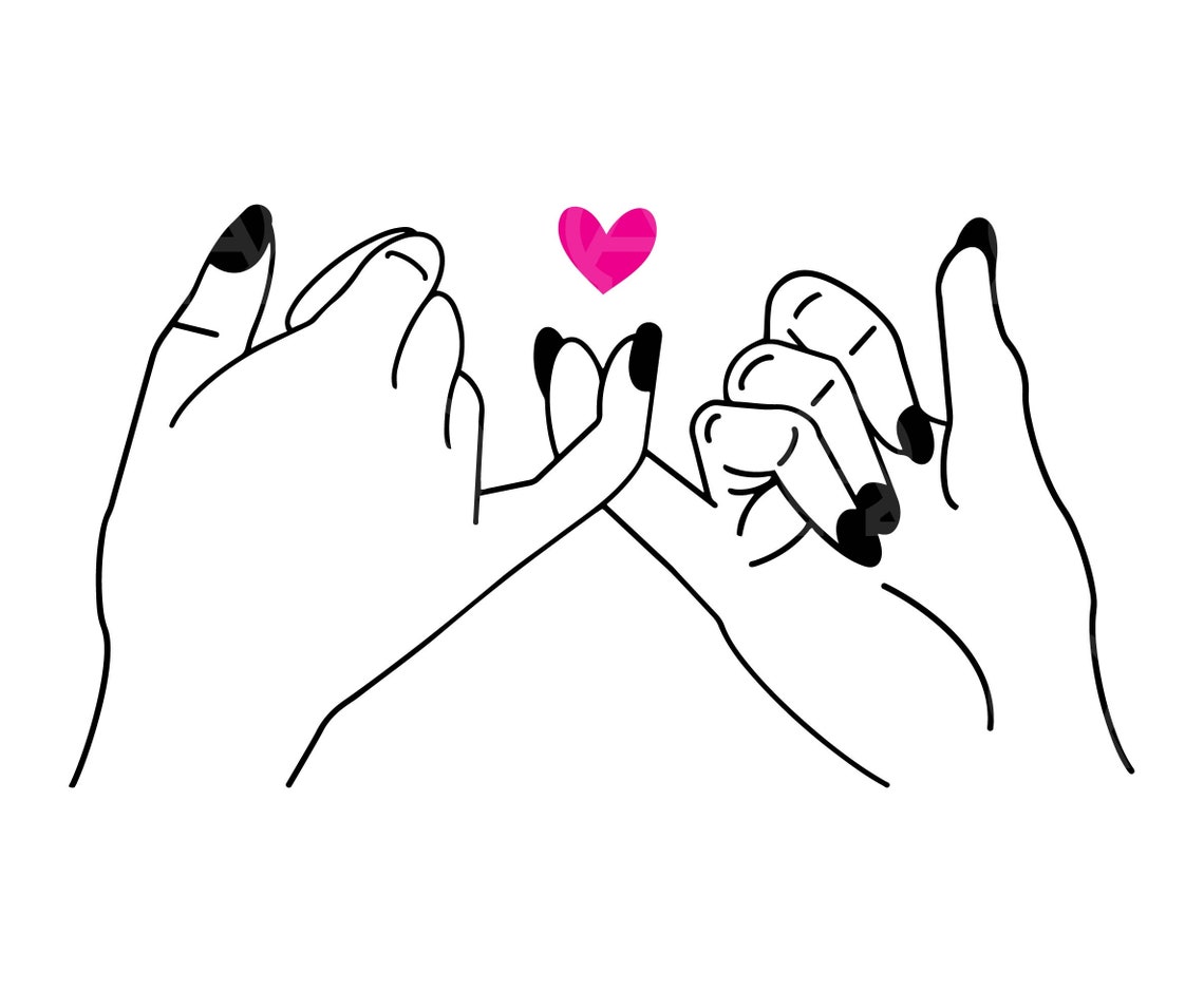 Pinky Promise Svg, Pinky Promise Cut File, Couple Hands Svg, Friendship