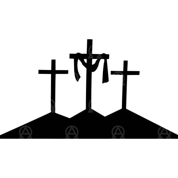 Calvary Crosses Svg, Three Crosses Cut file, Good Friday, Jesus Christ Svg, Faith Over Fear, Cross Crucifix, Cricut, Silhouette, Stencil.