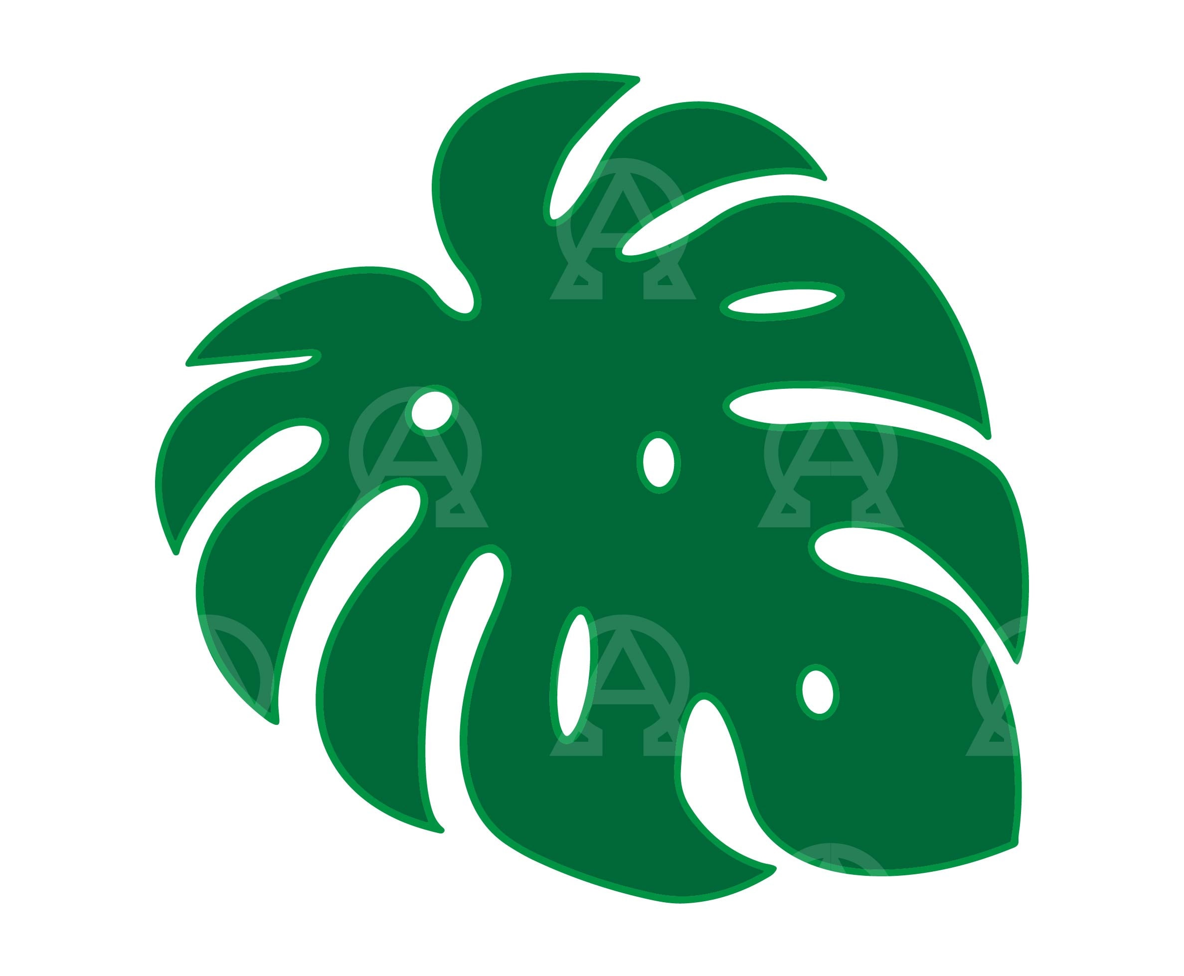 Monstera Leaf Svg, Monstera Leaf Cut File, Tropical Leaf Svg, Jungle Leaf Svg, Botanical Svg, Monstera Leaf Vector Clipart, Cricut, Stencil.