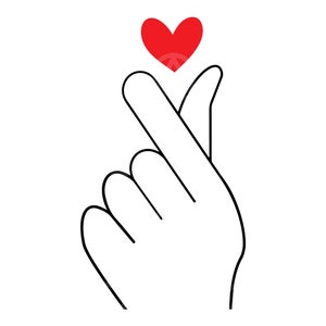 Coreano cuore dito Svg, file di taglio coreano cuore dito, ti amo segno Svg, coreano cuore dito clipart, Cricut, sagoma, adesivo.