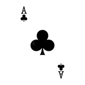 Ace of Clubs Svg, Ace of Clubs Cut File, Poker Playing Cards Svg, Aces Svg, Poker Cards Svg, Las Vegas Svg, Vector, Clipart, Cricut, Stencil.