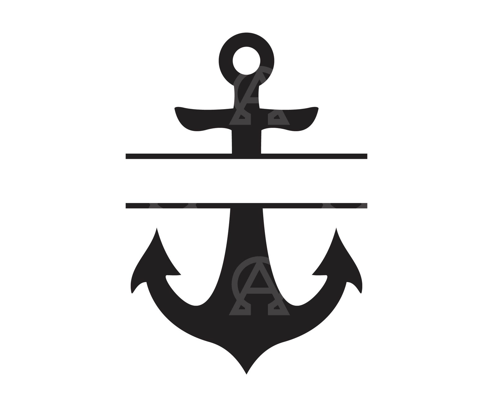 Ship Anchor Svg, Ship Anchor Cut File, Anchor Monogram Svg, Marine Svg
