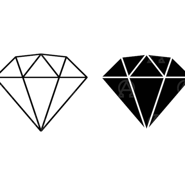 Diamond Svg, Diamond Cut File, Jewelry Svg, Crystal Svg, Sapphire Svg, Wedding Svg, Luxury, Gem, Ruby, Vector Clipart, Cricut, Silhouette.