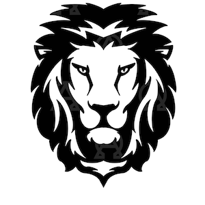 ライオンヘッド SVG、ライオンヘッドカットファイル、ライオンフェイス SVG、ライオンマスコット SVG、ライオン SVG、ライオンキング SVG、レオ SVG、ライオンシルエット、ベクター、クリップアート、クリカット。