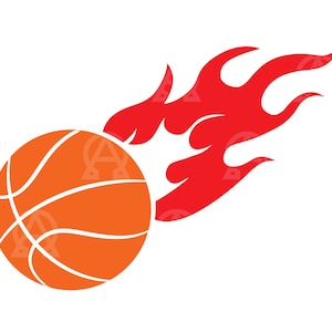 Pallacanestro fiammeggiante Svg, File di taglio pallacanestro fiammeggiante, Pallacanestro Fuoco Svg, Giocatore Svg, Palla fiammeggiante, Vettore, Clipart, Silhouette, Stencil.