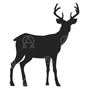 Forma di cervo in formato Svg, file di taglio a forma di cervo, cervo in formato Svg, silhouette a forma di cervo, animale in formato Svg, caccia in formato Svg, clipart di cervo, caccia Cricut, stencil, vettore.