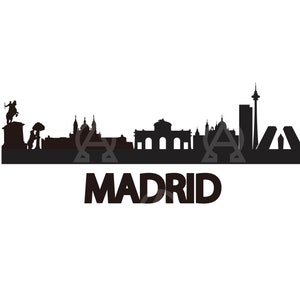 Madrid Svg, Madrid gesneden bestand, Madrid Skyline Svg, stad Svg, Europa Madrid Svg, Spanje stad Svg, Madrid Clipart, Madrid Spanje Svg, silhouet.