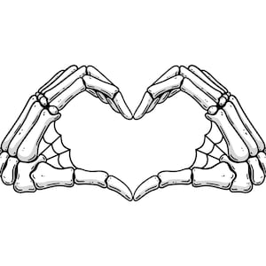 Skeleton Heart Hands Svg, Skeleton Heart Hands Cut file, Skeleton Love Svg, Halloween Cut File, Skeleton Hand Svg, Skeleton Svg,Skeleton Png