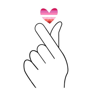 Coreano cuore dito Svg, file coreano taglio dito cuore, orgoglio LGBT, LGBTQ, bandiera arcobaleno ti amo firmare Svg, Clipart, Cricut, Silhouette.