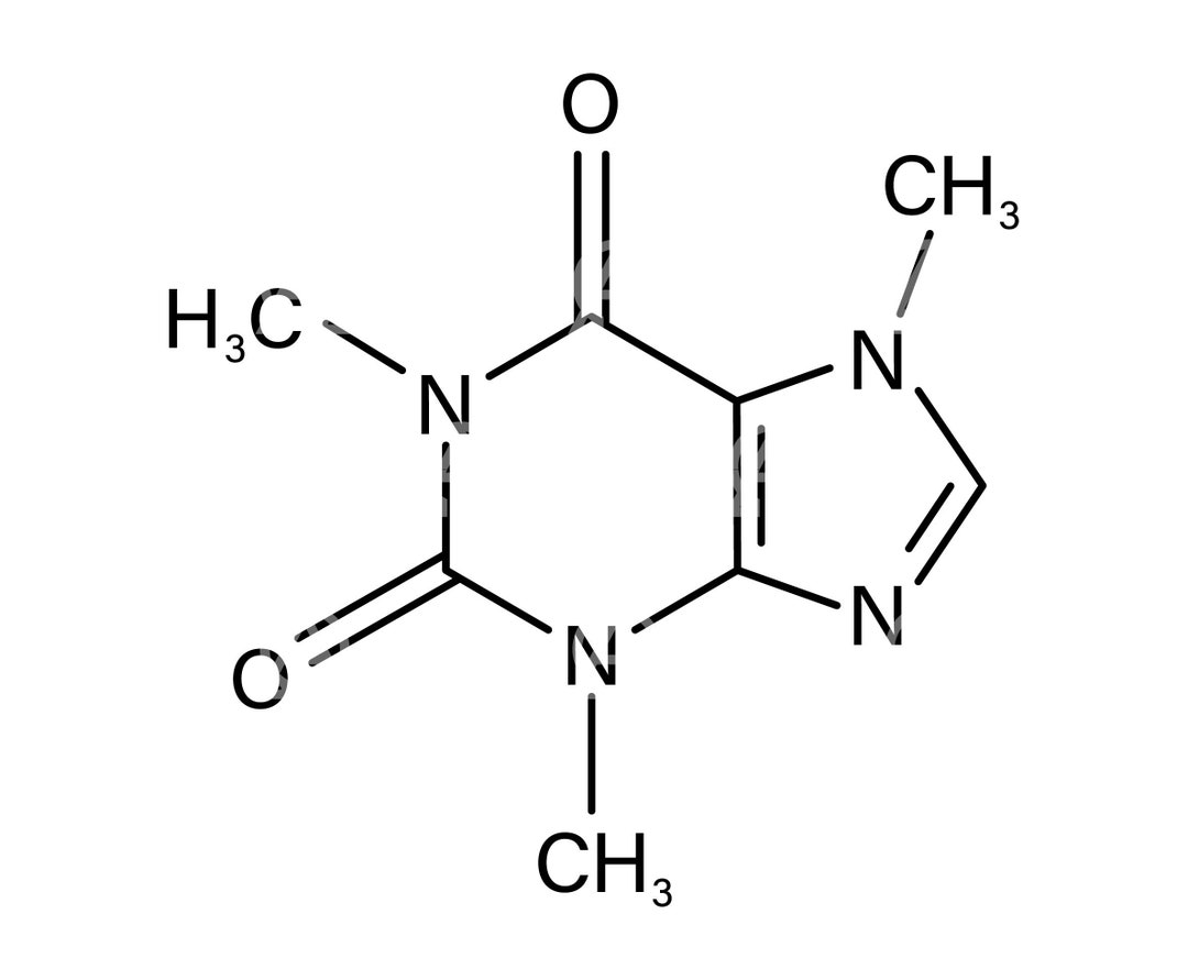 Caffeine Molecule Svg, Caffeine Molecule Cut File, Coffee Lover, Coffee
