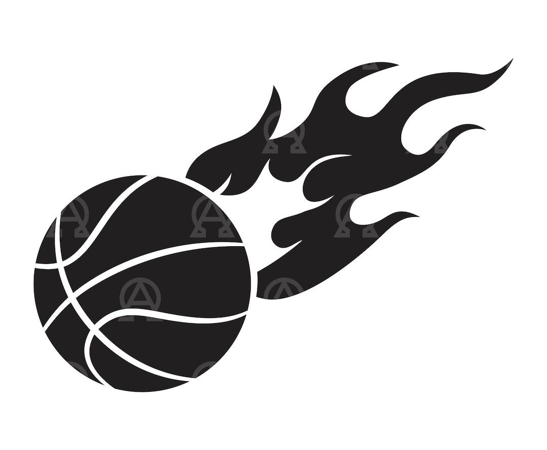 Flaming Basketball Svg, Flaming Basketball Cut File, Basketball Fire