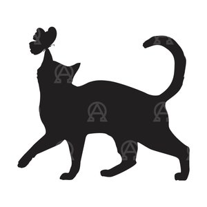 Chat et papillon Svg, chat et papillon coupe fichier, chat Svg, amoureux des chats, chat noir Svg, chat avec papillon Svg, Cricut, pochoir, Silhouette.