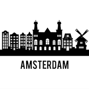 Amsterdam Svg, Amsterdam Cut File, Amsterdam Skyline Svg, Ciudad Svg, Amsterdam House Svg Amsterdam Silhouette, Casa Holandesa, Amsterdam Clipart