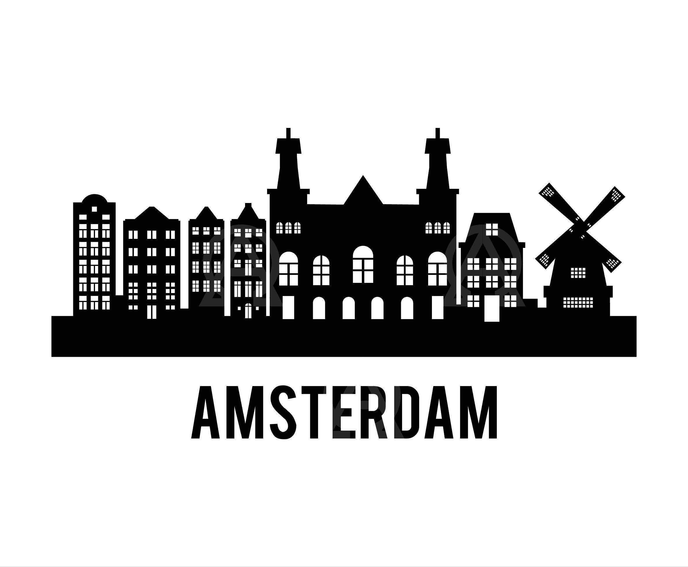 Amsterdam Svg, Amsterdam Cut File, Amsterdam Skyline Svg, City Svg