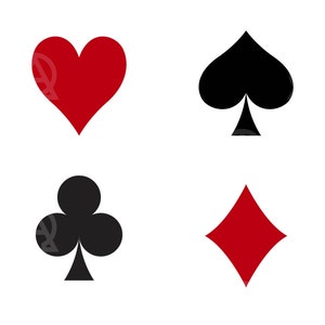 Jouer aux costumes de cartes SVG, Costumes de cartes à jouer Fichier coupé, Casino Clipart, Pique, Coeurs, Clubs, Diamants, Poker, Costume de cartes SVG, Carte de poker de jeu