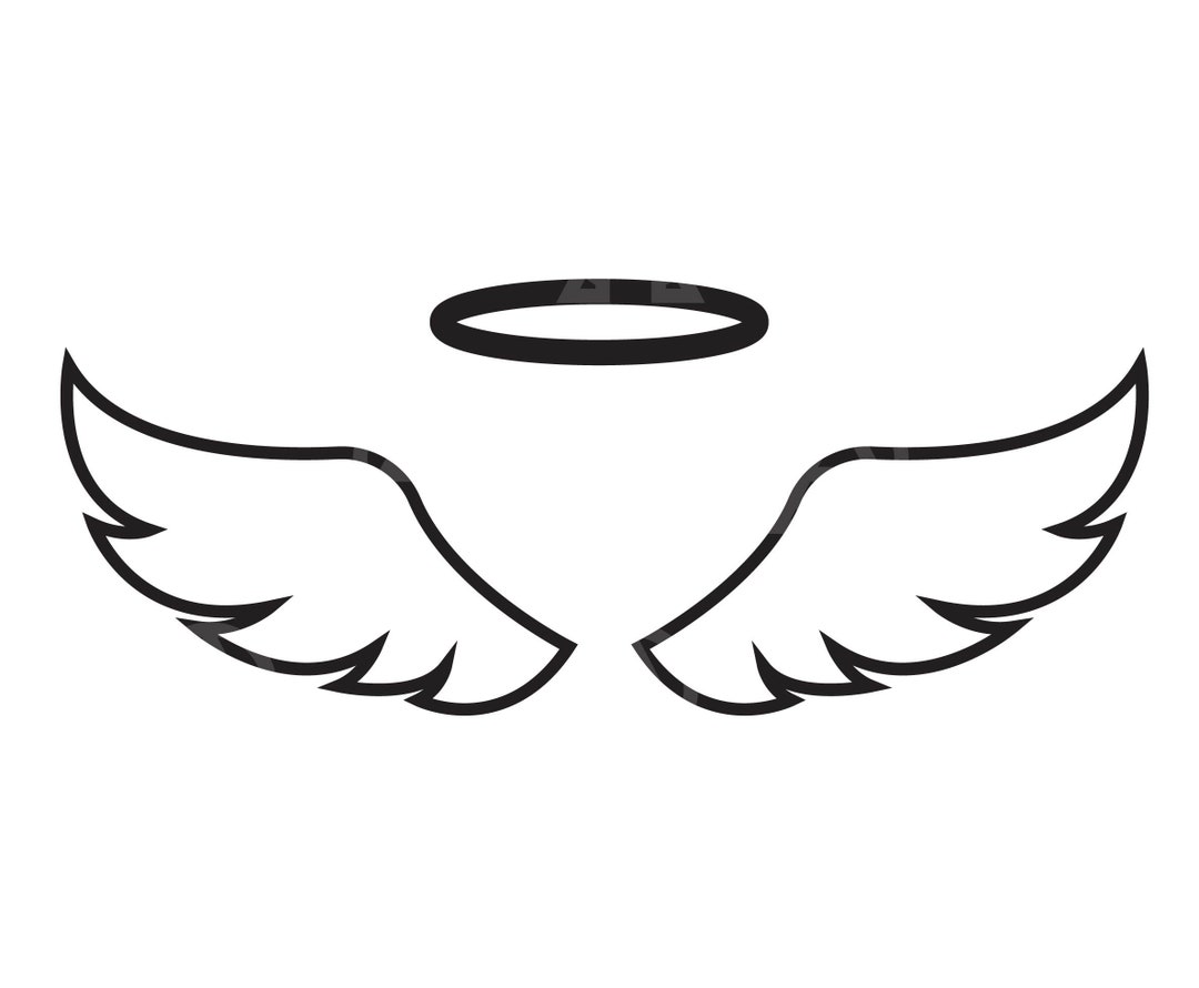 Angel Wings and Halo Svg, Angel Wings and Halo Cut File, Loss Memorial ...