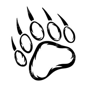 Bear Paw Svg, Bear Paw Cut File, Hunting Svg, Treeing Svg, Bear Claw Svg, Animal Paw Svg, Bear Paw Clip Art, Bear Paw Png, Cricut, Stencil.