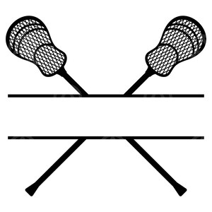 ラクロス スティック SVG、ラクロス モノグラム SVG、ラクロス カット ファイル、交差したラクロス スティック SVG、ラクロス SVG、Lax SVG、ステンシル PNG シルエット。