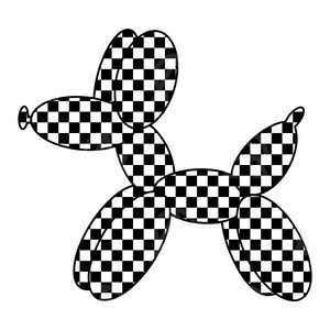 Karierter Ballon Hund svg, karierter Ballonhund geschnitten Datei, Ballon Tier svg, Party Ballon, Ballon Hund Geburtstag, Ballon Hund Vektor Png.