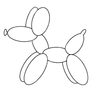 Ballon Hund SVG, Ballon Hund geschnitten Datei, Ballon Tier SVG, Party Ballon, Ballon Hund Geburtstag, Ballon Hund Vektor Clipart, Cricut, Schablone.