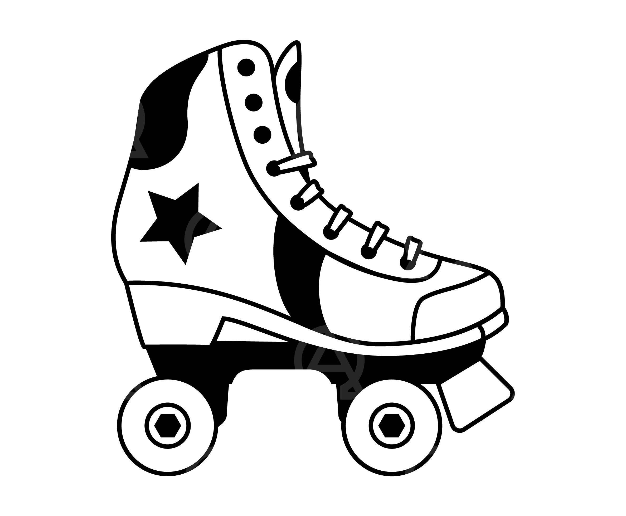 Roller Skate Silhouette Clip Art