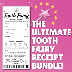 Editable Tooth Fairy Letter | Tooth Fairy Receipt | Tooth Fairy Certificate | Tooth Fairy Thank You Letter | Tooth Bundle | Digital Download